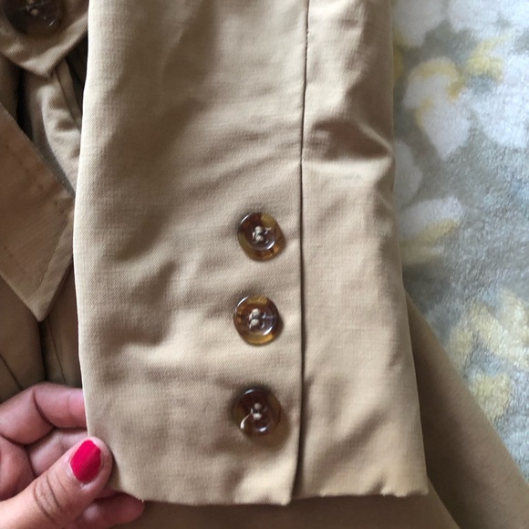 DKNY Tan Trench Coat with Belt - Picture 7 of 14